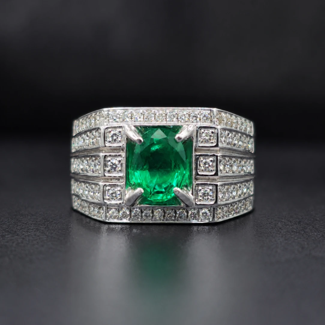 Cincin Berlian Pria Emerald Stone ZCCL