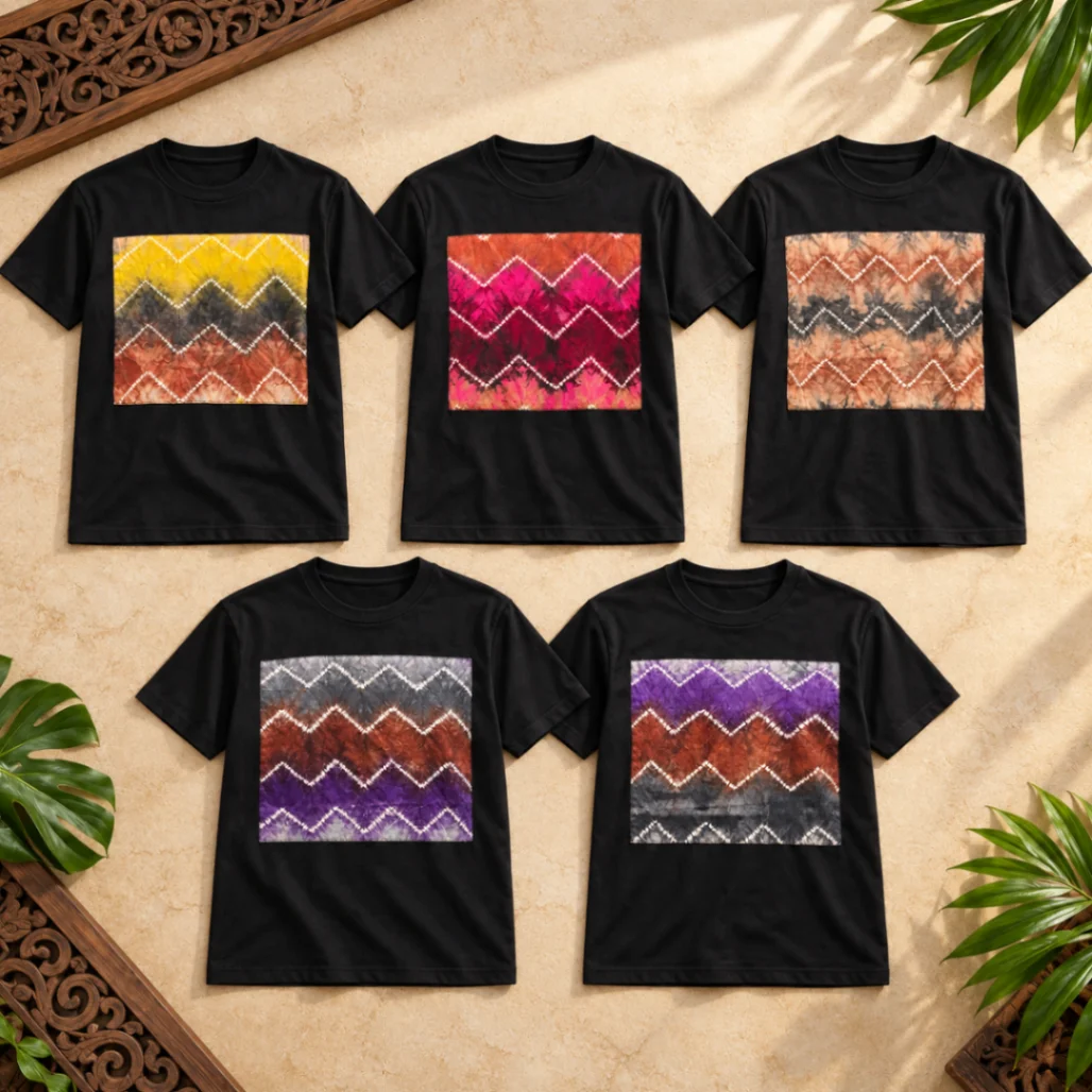Baju Kaos Sasirangan Patchwork Accent Edition Full Chest