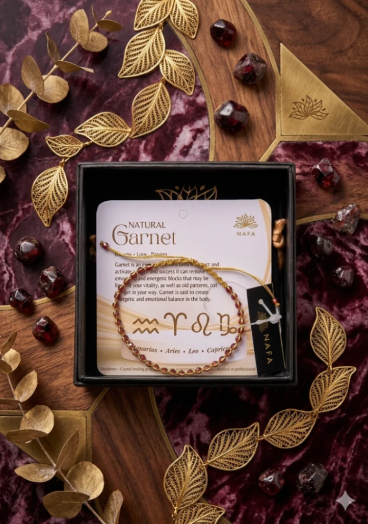 Gelang Natural Garnet Gold