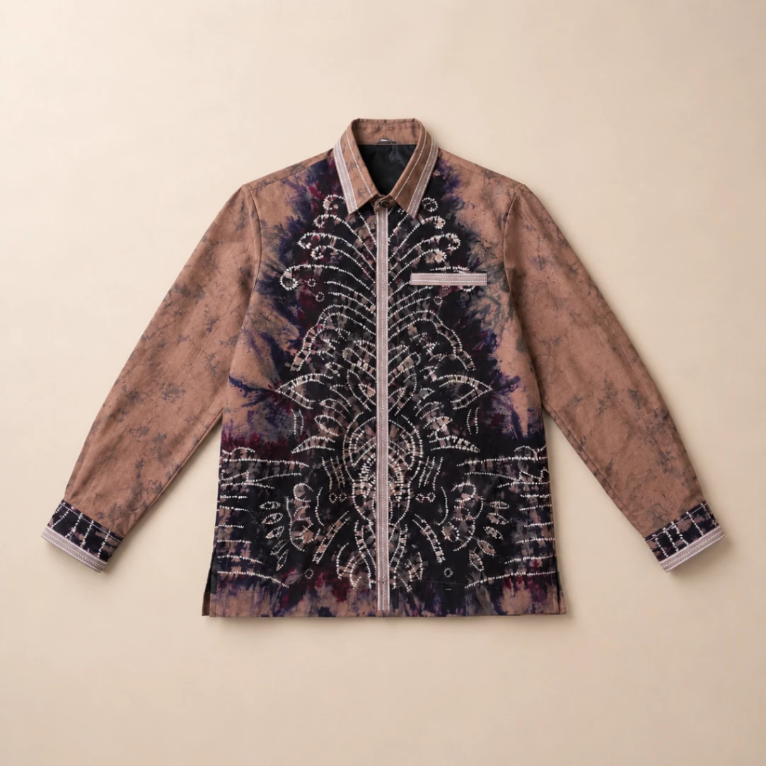 Kemeja Sasirangan Pria Katun Sutra Size M