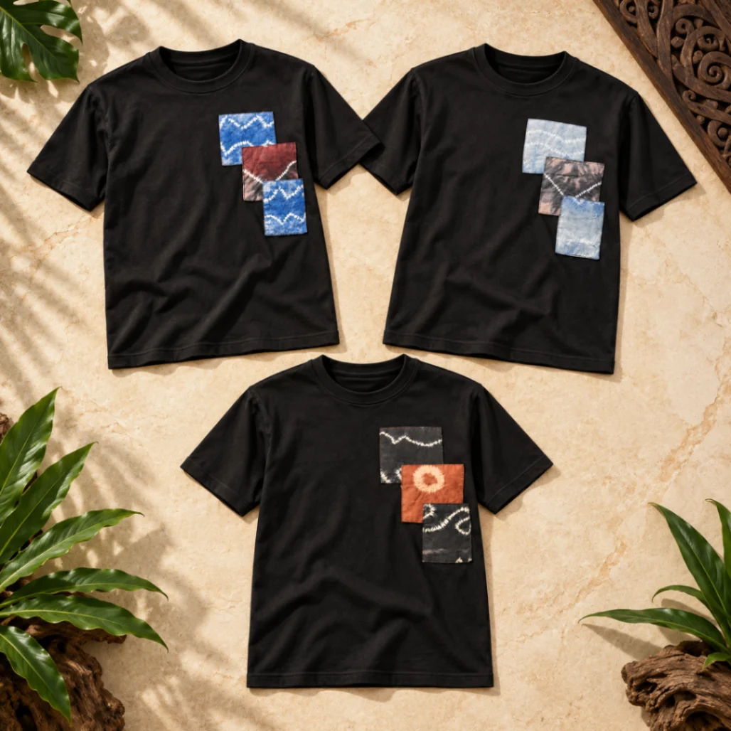 Baju Kaos Sasirangan Patchwork Accent Edition 3 Pattern
