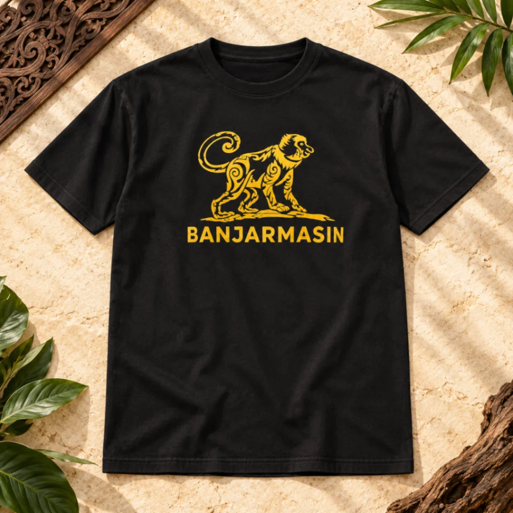 Baju Kaos Premium Edition Banjarmasin Bekantan Gold