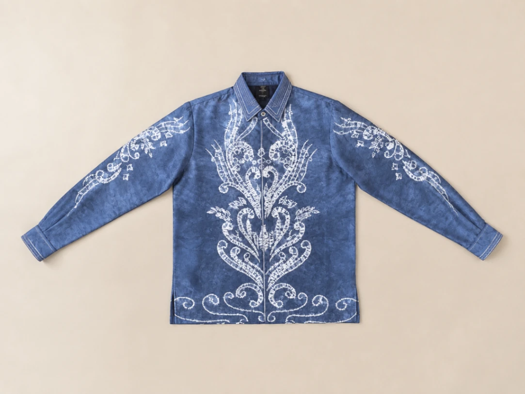 Kemeja Sasirangan Pria Katun Sutra Size L