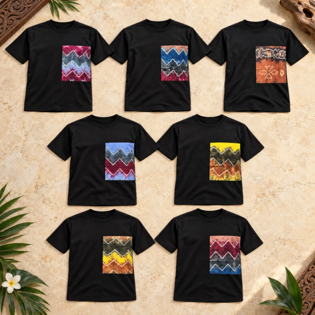 Baju Kaos Sasirangan Patchwork Accent Edition Half Chest