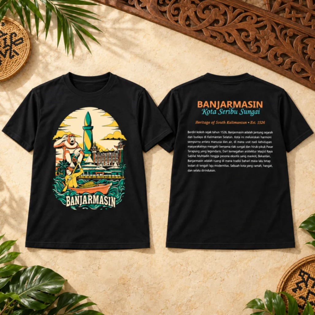 Baju Kaos Premium Edition Banjarmasin Kota Seribu Sungai