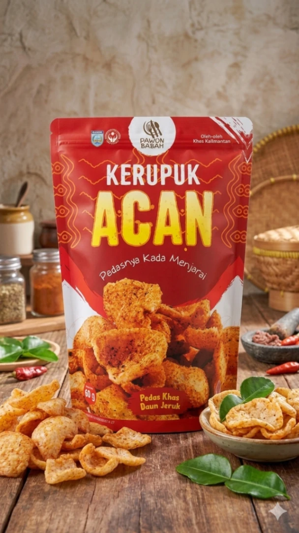 Kerupuk Acan Pedas Khas Daun Jeruk (Pawon Babah)