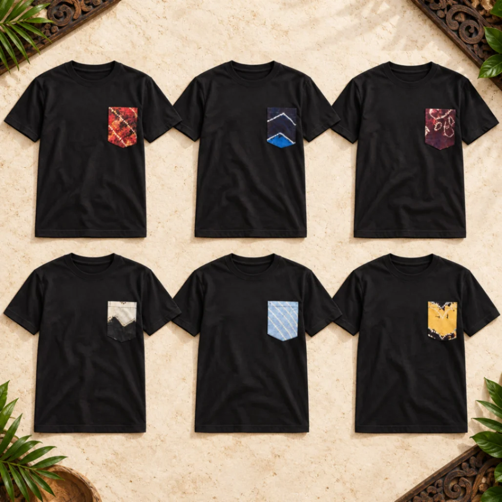 Baju Kaos Sasirangan Patchwork Accent Edition Saku